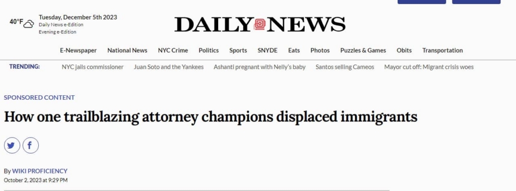 Daily news article