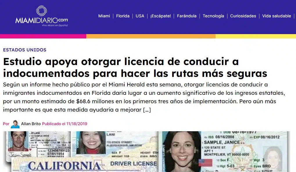 Apoyo a otorgar licencias de conducir