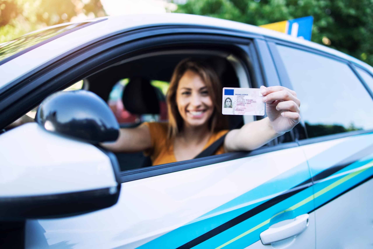woman with driving license